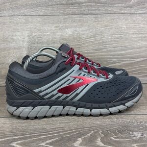 Brooks Beast 18 Mens Size 10.5D Red Gray Low Top Lace Up Running Sneakers